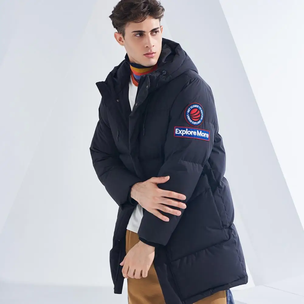 BOSIDENG мужской длинный толстый пуховик с капюшоном холодная зимняя модная куртка
