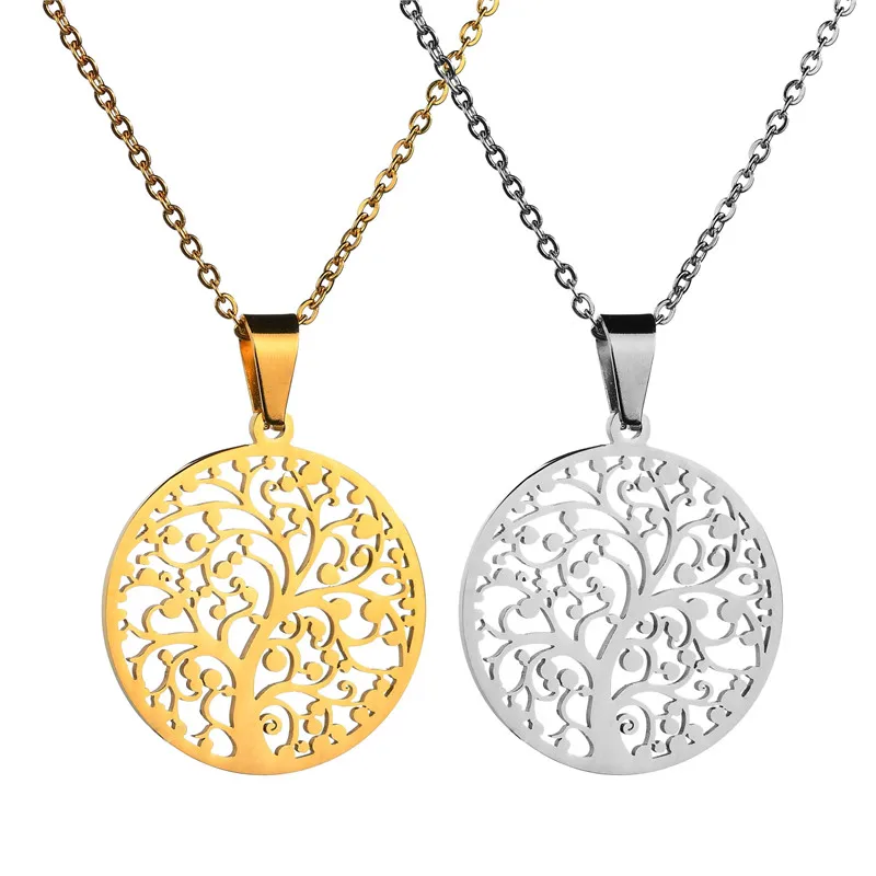 Ожерелье ELSEMODE из нержавеющей стали с подвеской Древо жизни 7 видов ожерелья