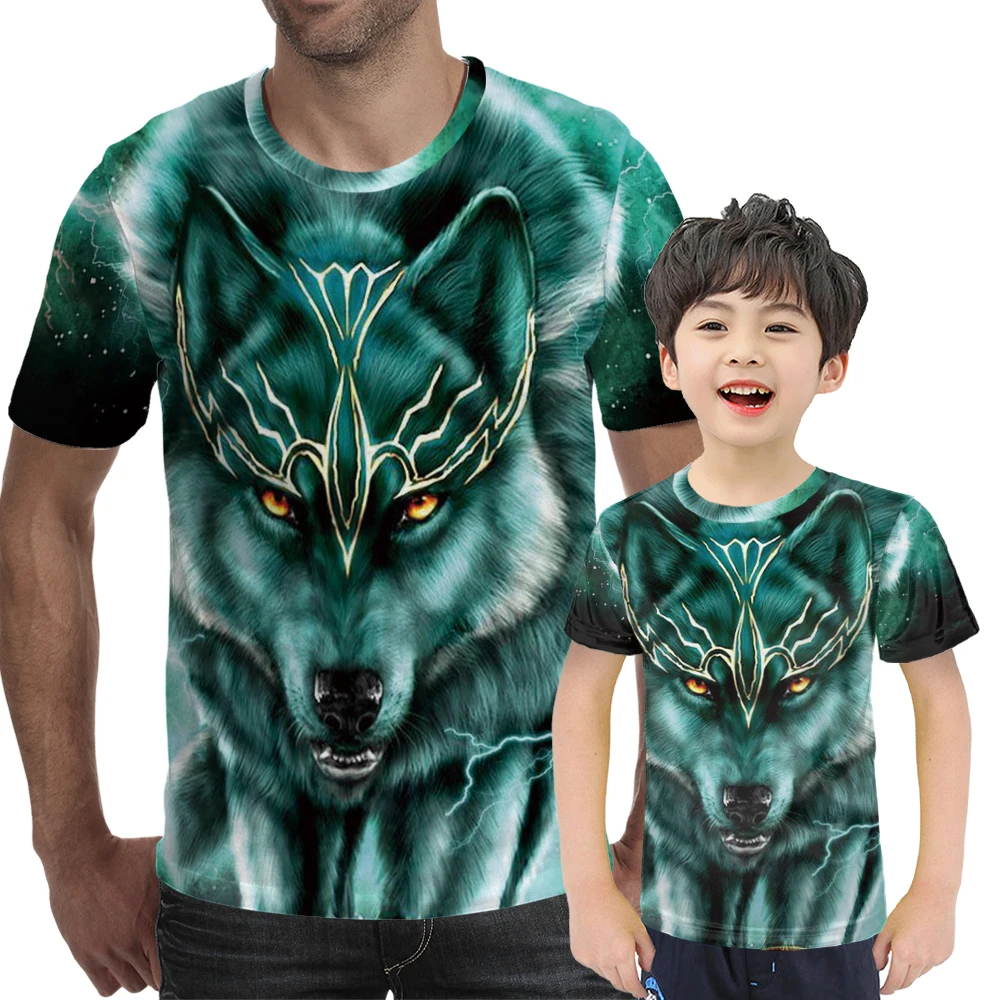 

Wolf 3D Printing Animal Cool and Funny T-shirt-men's Casual Fashion Short Sleeve-personality Top Men's Shirt