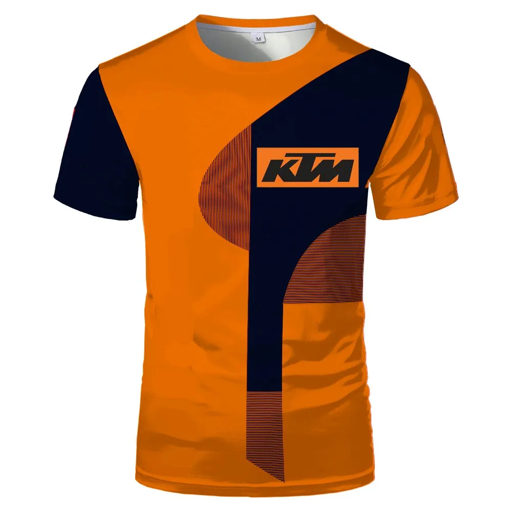

New Brand 2021 Summer Breathable Short-sleeved Fashion Three-way Loose Casual Stretch Printing Racing Round Neck T-shirt