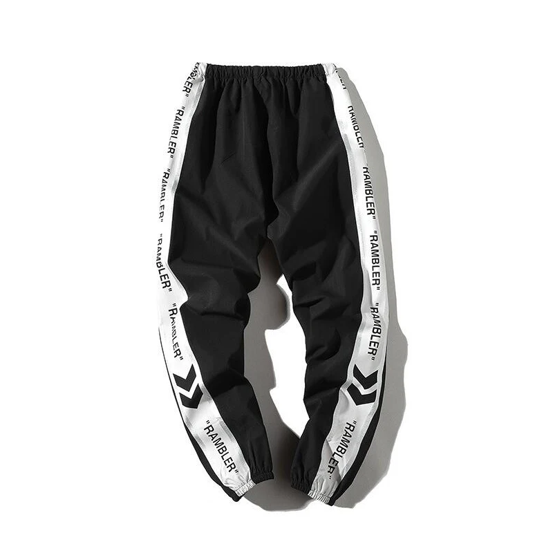 Black 9026 Harajuku/Одежда для пребывания на открытом воздухе штаны, новые модные штаны уличная шить Цвет Джоггеры в стиле «хип-хоп», длинные штаны Для мужчин с эластичной резинкой на талии, брюки-карго - Цвет: Black 9026