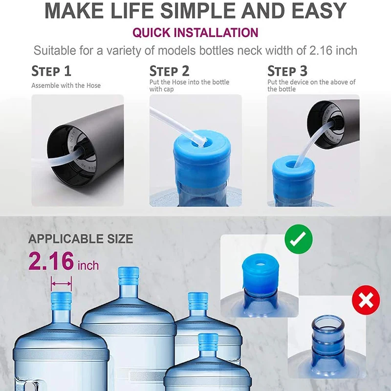 

Upgrade Automatic Electric Water Dispenser Household Gallon Drinking Bottle Switch Smart Water Pump Water Treatment Appliances