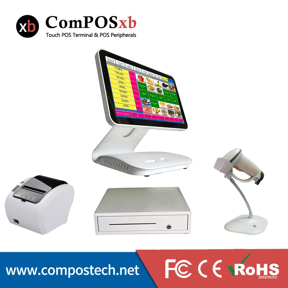 POS все в одном/термопринтер/ящик для наличных денег/полный набор системы