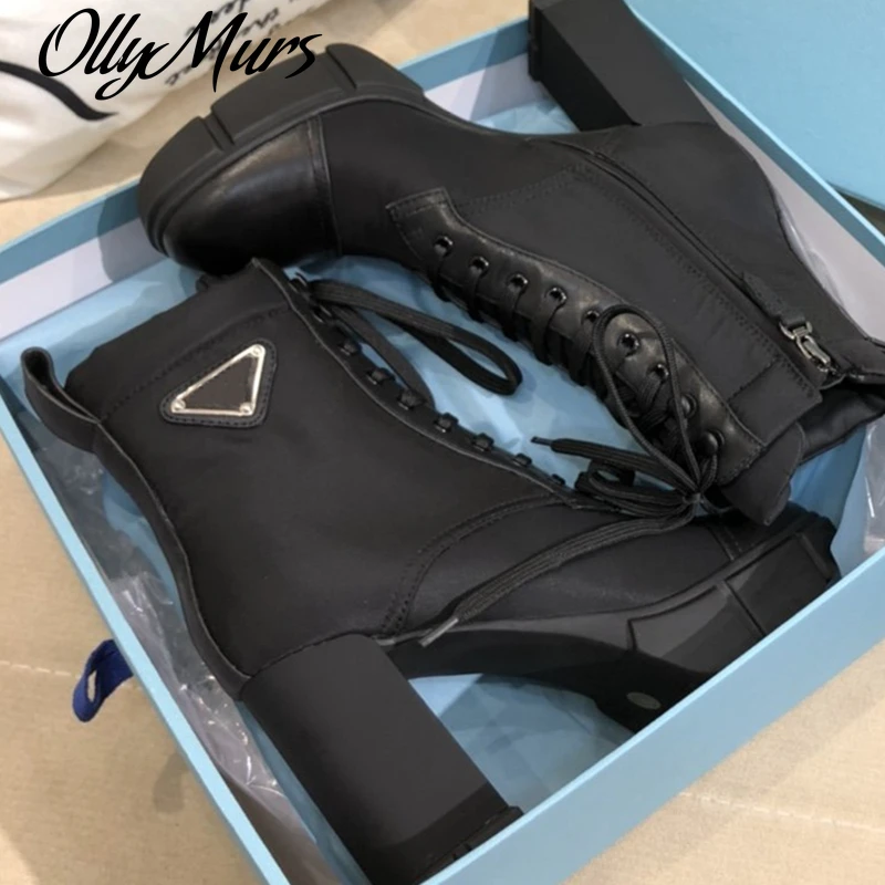 

Женские ботинки на толстой подошве, на высоком каблуке