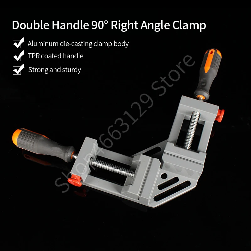 

Double Handle 90°Right Angle Clamp Quick Release Corner Clamping Tool Glass Tank Picture Frame Fixed Clip High Quality Hand Tool