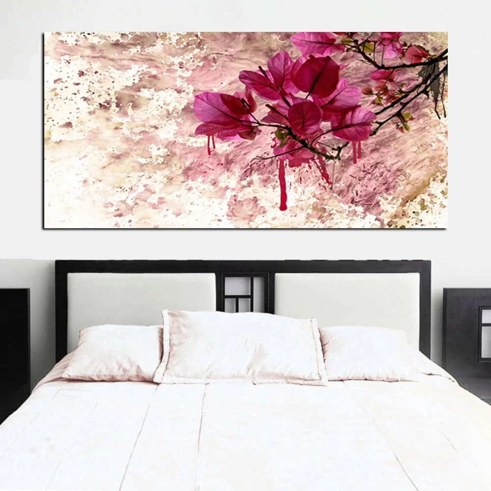 

Modular Artwork Abstract Red Flowers Canvas Painting Modern Home Decor Wall Artwork Poster Living Bedroom Decor Frame Picture