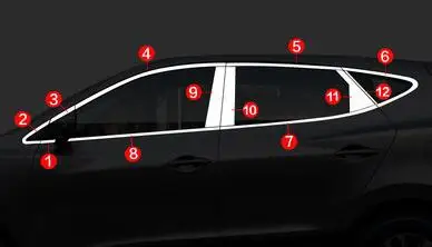 all 22pcs Для hyundai IX35 2010- автомобильный корпус палка из нержавеющей стали Стекло окно украшение столб средняя колонна полоса отделка панели полосы пленки - Цвет: all 22pcs
