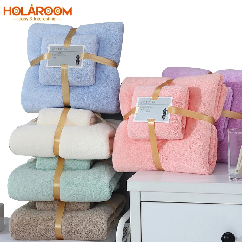 

1 комплект Роскошные Супер набор мягких полотенец высокой абсорбации банное полотенце + высококачественные бледно-желтые полотенца для лиц...