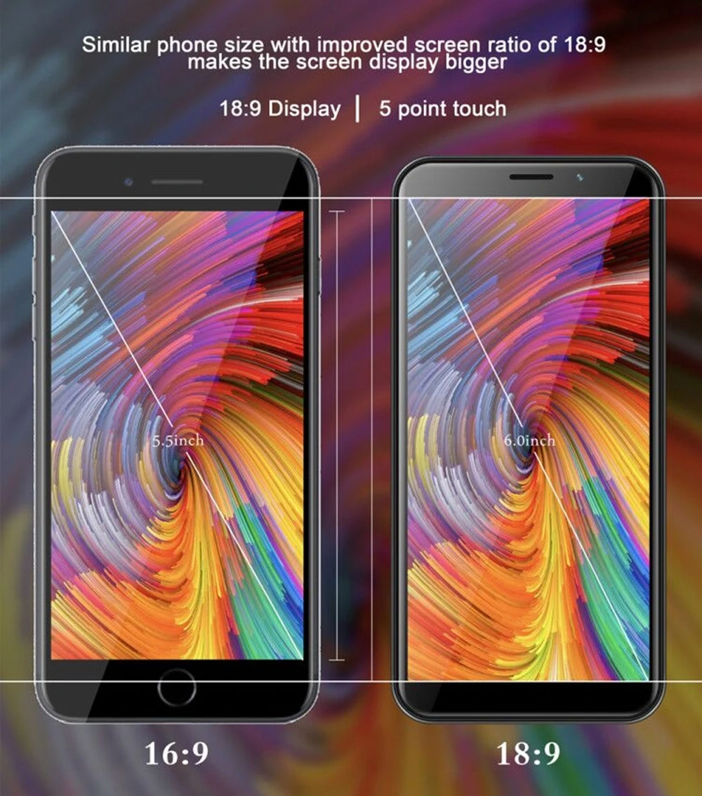 A2 Android Phones 6.0inch 13MP 4G RAM 64G ROM Smartphones Face ID Unlocked Celulares Mobile Quad Core Global version 3G | Мобильные