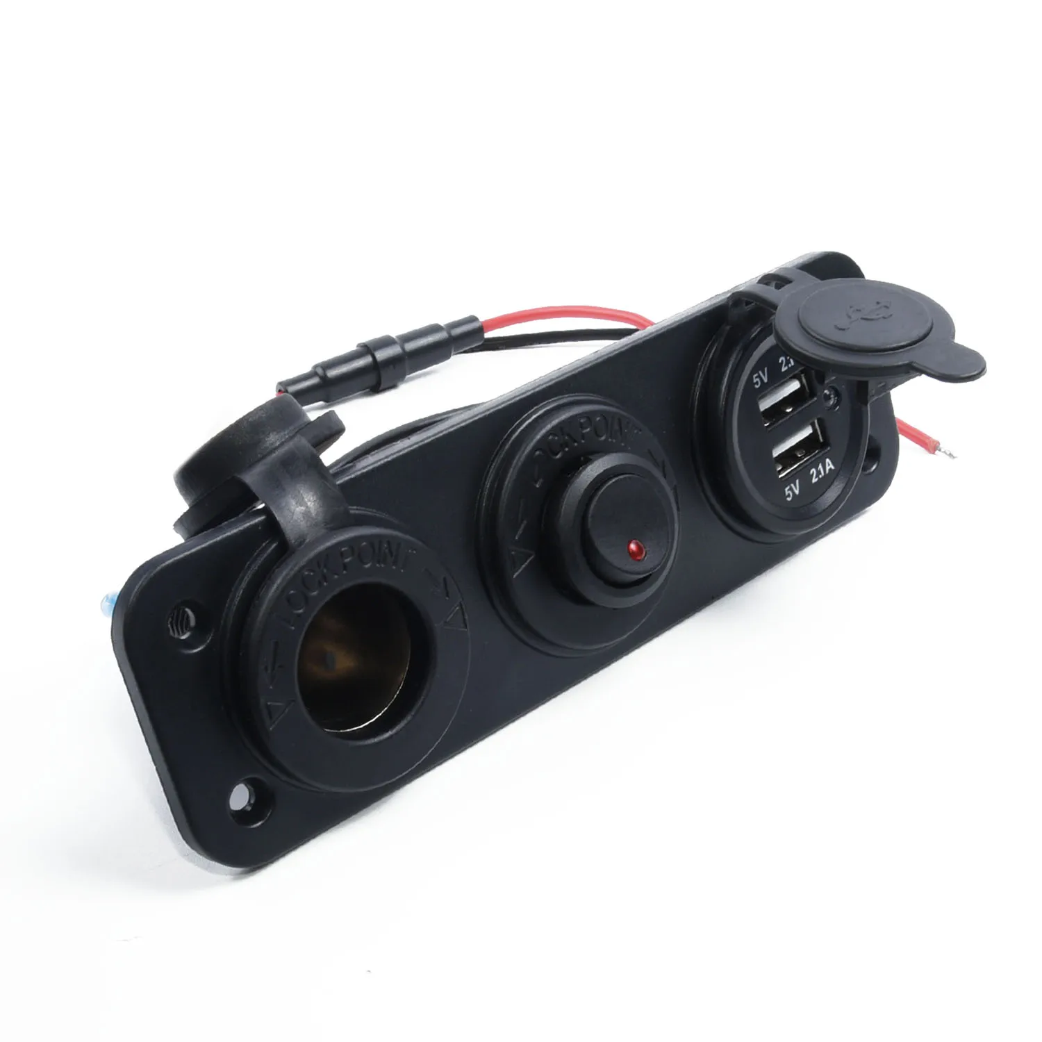USB-Зарядное устройство 2.1A 12V-24V Мощность розетка переключатель ВКЛ-ВЫКЛ Панель для