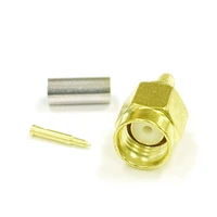 1pc new sma male plug rf coax connector crimp for rg316 rg174 cable straight goldplated wire terminal wholesale fast ship