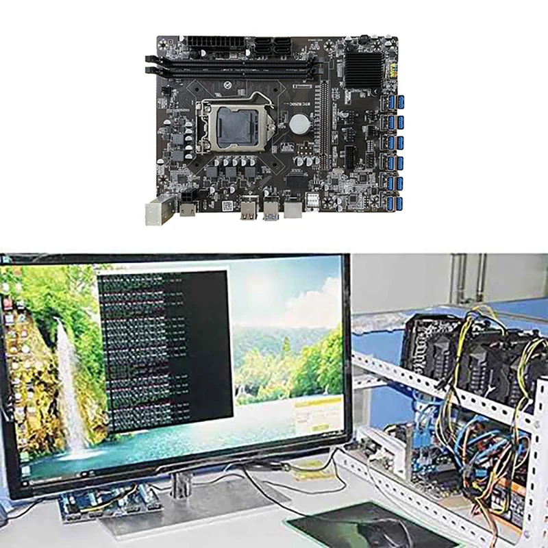 BTC-B250C Mining материнская плата 12 USB3.0 к PCI-E слот для графической карты LGA1151 2XDDR4 16 Гб DIMM