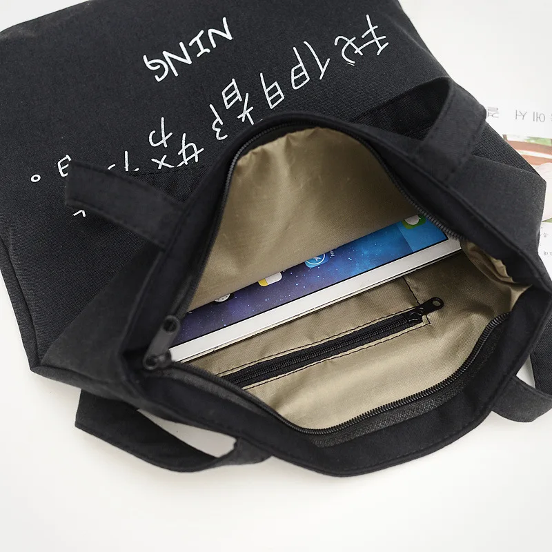 

Fashion one-shoulder handbag large-capacity canvas shopping bag casual student make-up bags