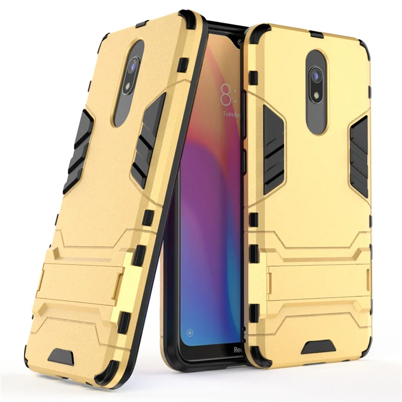 чехол Xiaomi Redmi 8 на 8A резиновый бампер ударопрочный робот доспехи противоударный