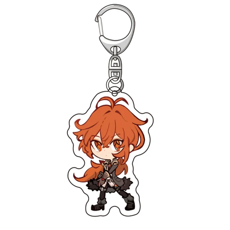 Anime Game Genshin Impact Acrylic Keychain Delicate Craft Mengpa Key Chain Delicacy Car Pendant Small Trinket Ring Gift | Украшения и