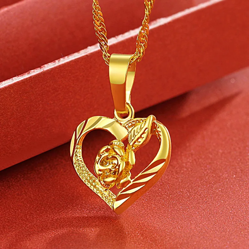 Gold Necklace Pendant Heart For Women Female Fashion Jewelry With Chain New 2020 | Украшения и аксессуары