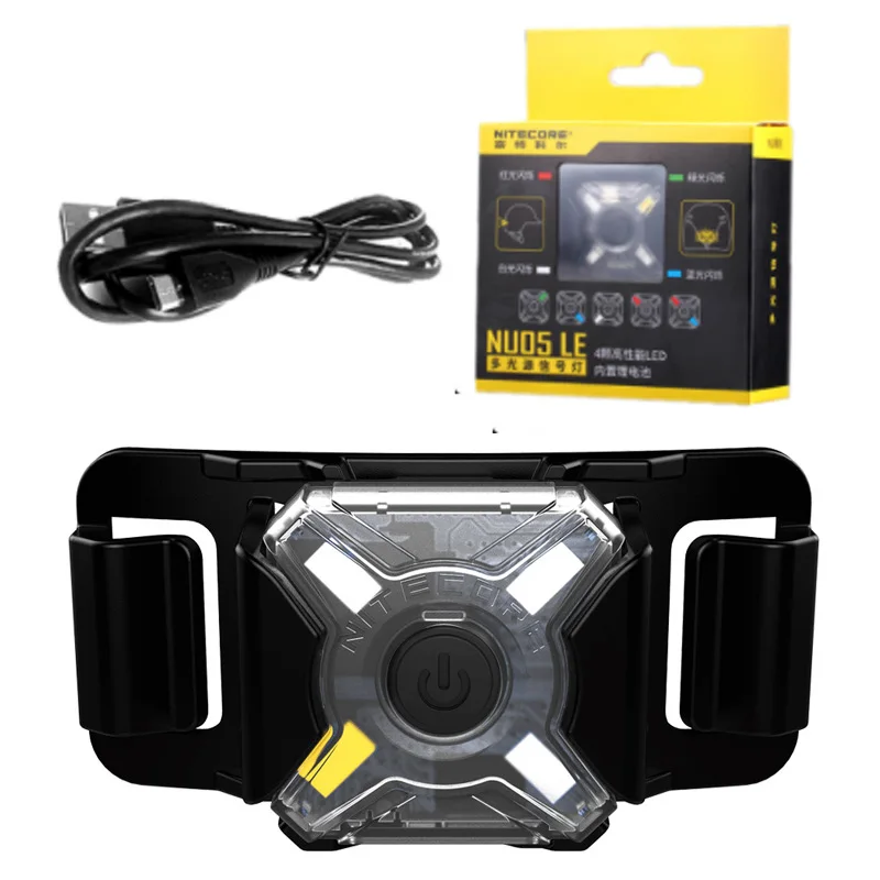 NITECORE NU05LE мини сигнальная фара 4 * красные зеленые синие белые светодиода USB