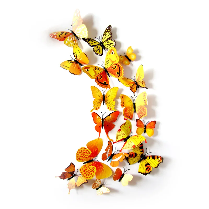 12PCS/Lot Colorful Artificial Butterfl Party Favors Cute Butterflies Wall Stickers Gifts for Guests Gift | Дом и сад