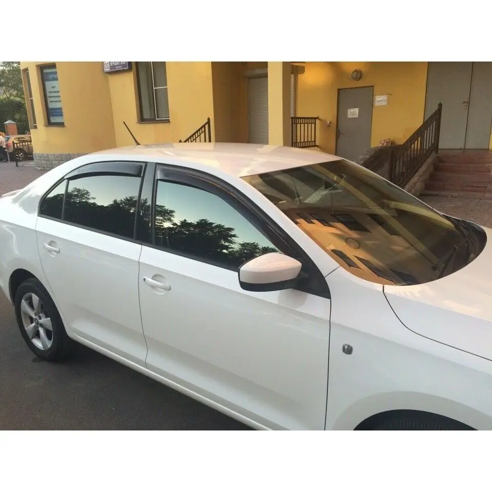 Ветровики для шкода скода рапид дефлекторы окон дождевики окна козырьки козырек