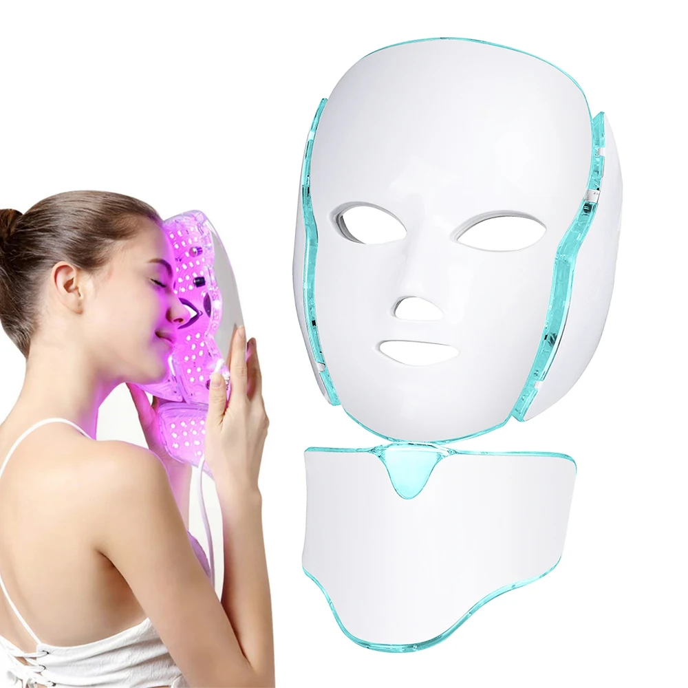 

LED Photon Beauty Device 7 Colors Led Facial Mask Led Photon Therapy Face Mask Light Therapy Acne Mask Neck Beauty Led Mask