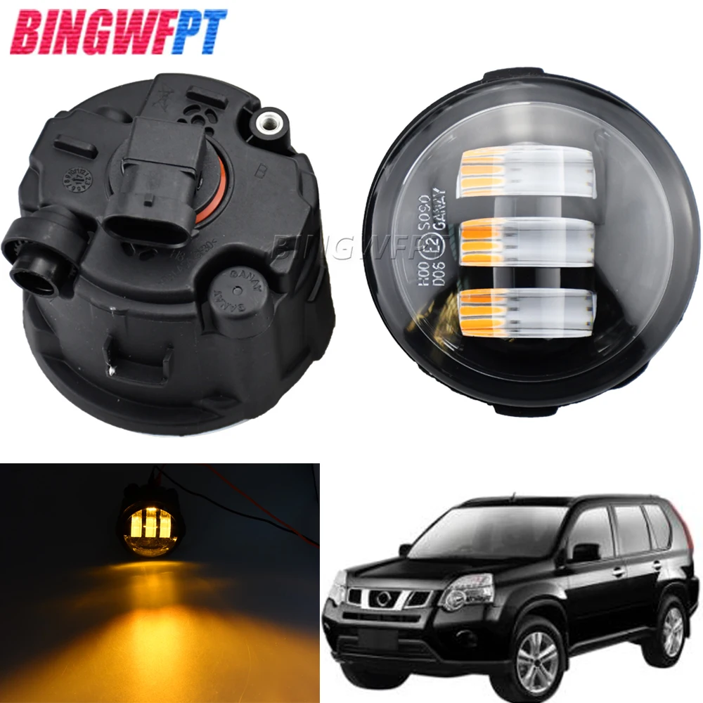 

Car Front Bumper Fog Light Assembly LED Fog Lamp DRL H11 Daytime Running Fog Lights 12V foglamps For Nissan X-Trail T31 2007-13