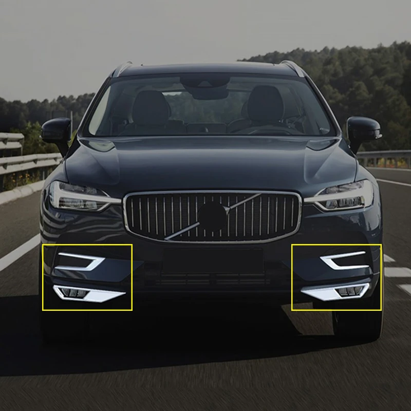 Для Volvo XC60 2018 2019 2020 ABS хром автомобиля передние противотуманные фары рамка крышки