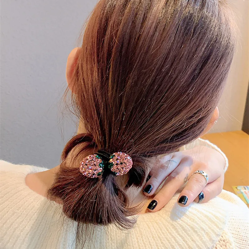 Аксессуары для волос женщин резинка в виде клубники Изысканный милый женский