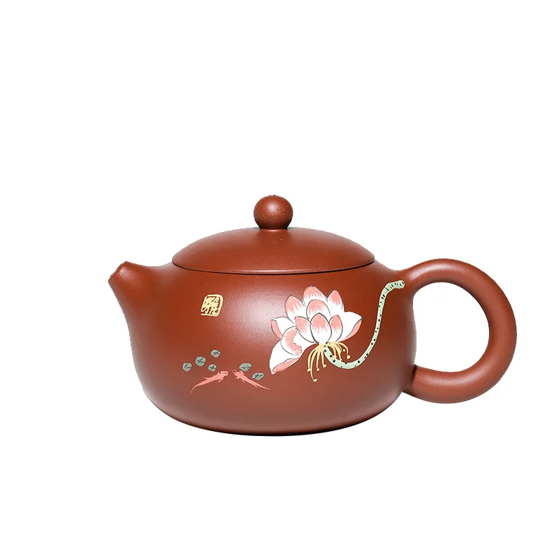 

Yixing Zisha teapot original Dahongpao pure handmade ball hole clay lotus Xishi teapot