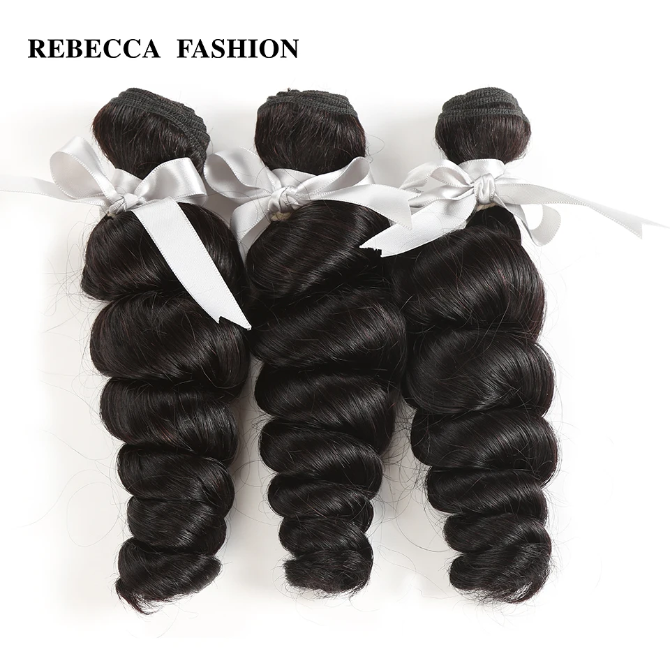 Ребекка бразильского свободная волна пряди волос 8 30 дюймов 1/3/4 шт. 100%