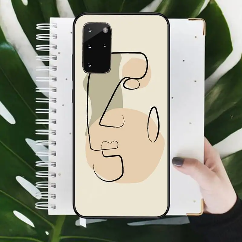

Abstract line art Phone Case For Samsung galaxy S 9 10 20 A 10 21 30 31 40 50 51 71 s note 20 j 4 2018 plus Luxury brand shell