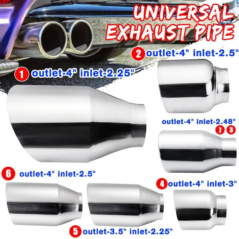 Универсальный выхлопной глушитель резонатор из нержавеющей стали для стайлинга