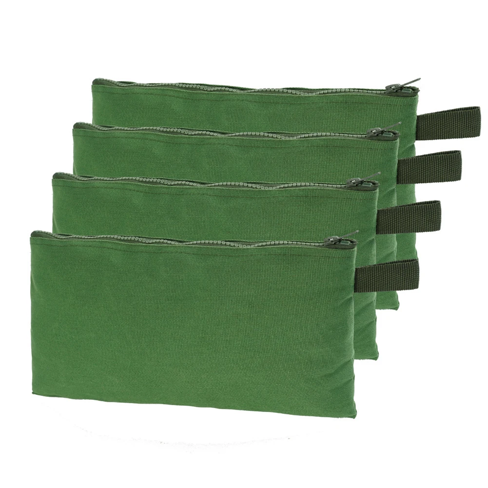 

600D Polyester 4PCS Green Heavy Duty Multi-purpose Canvas Zipper Tool Pouches Organize Storage Bags