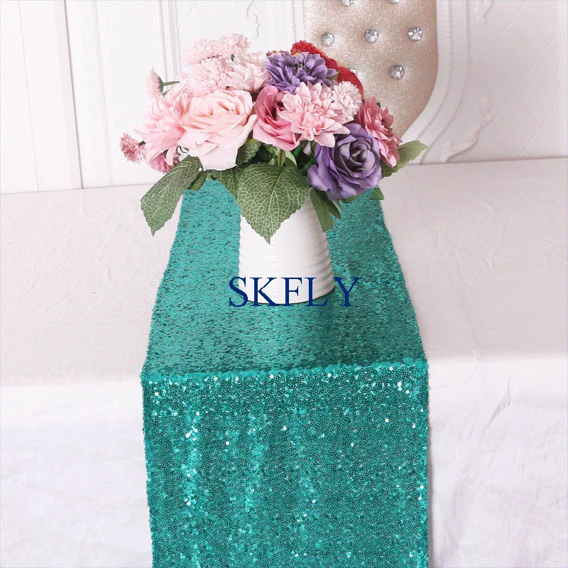 Emerald green RU002B на заказ много цветов доступны Декоративные Металлические изумрудно-зеленые блесток настольная дорожка - Цвет: Emerald green