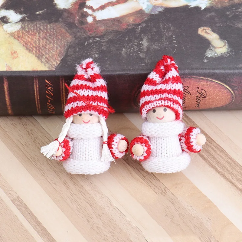2 шт. рождественские вязаные куклы Рождественские Подвески декоративные елки