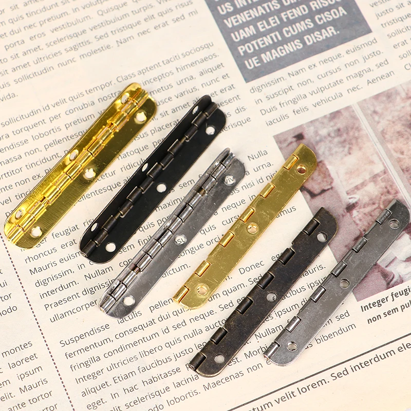 

4Pcs 65*15mm Cabinet Door Luggage Hinges 6 Holes Jewelry Wood Boxes Hinge Home Hareware Woodworking Tool