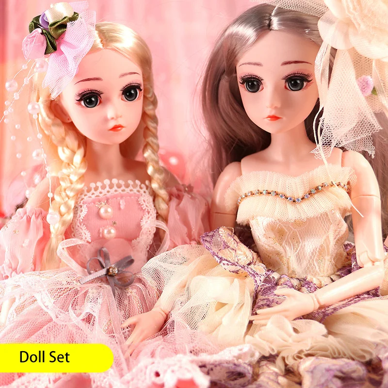 

45cm Exquisite Fashion Princess Dress BJD Dolls Full Set with 18 Joints Movable Ball-jointed Doll for Girls Toys for Childrens