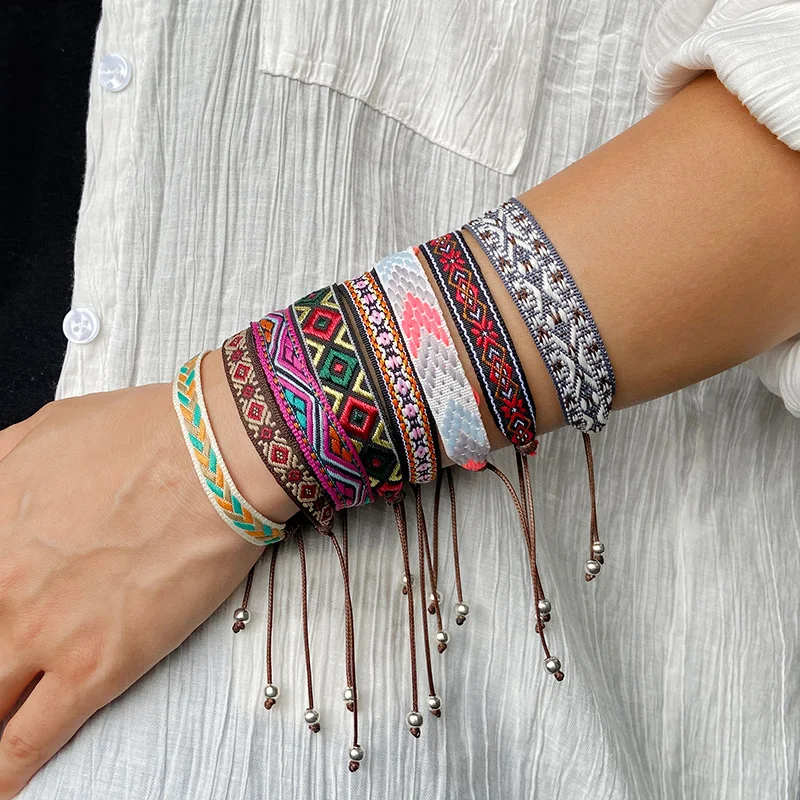 Браслет дружбы в стиле ретро бохо яркий веревочный браслет для женщин и мужчин