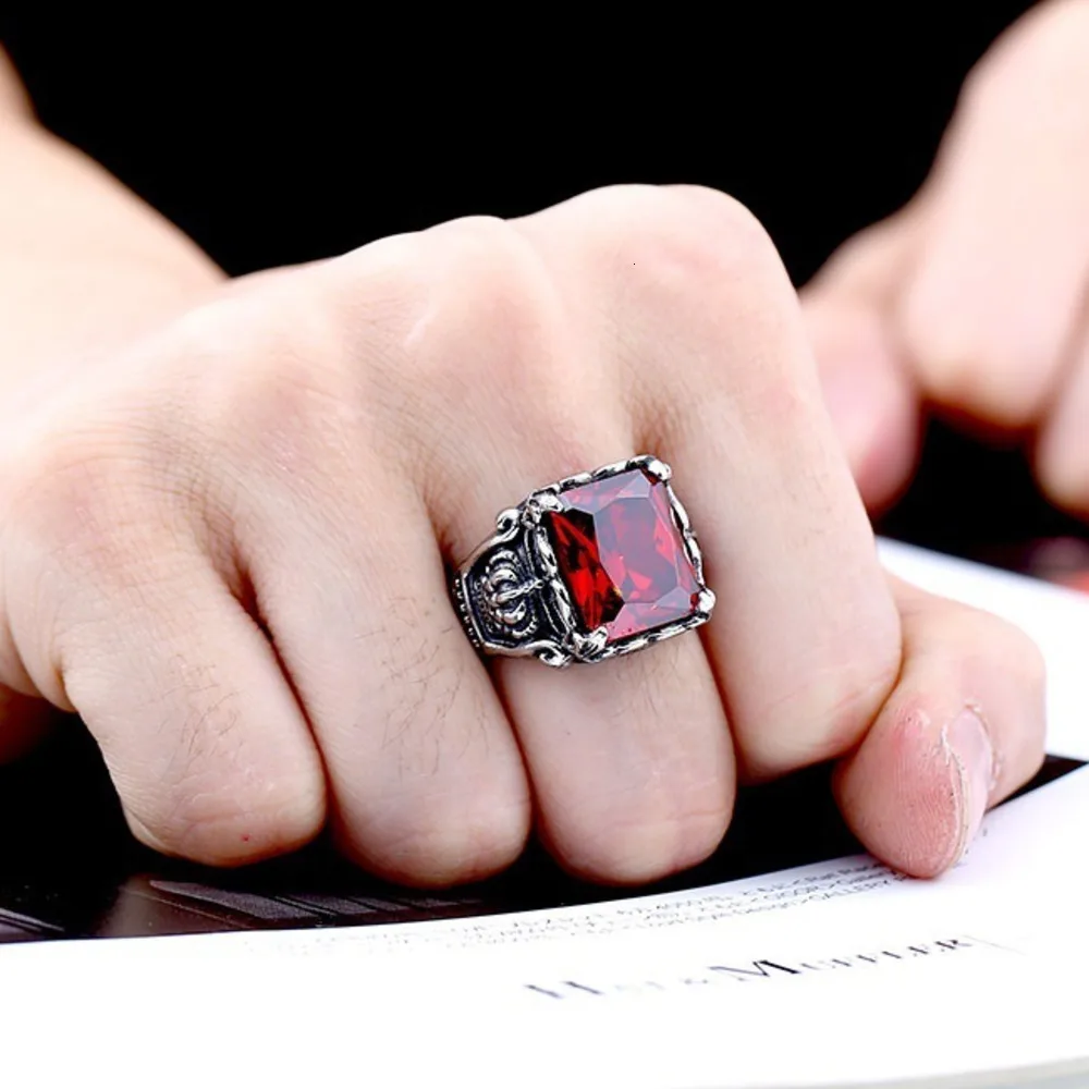 Кольцо в стиле стимпанк мужское готическое циркониевое ювелирное изделие кольцо