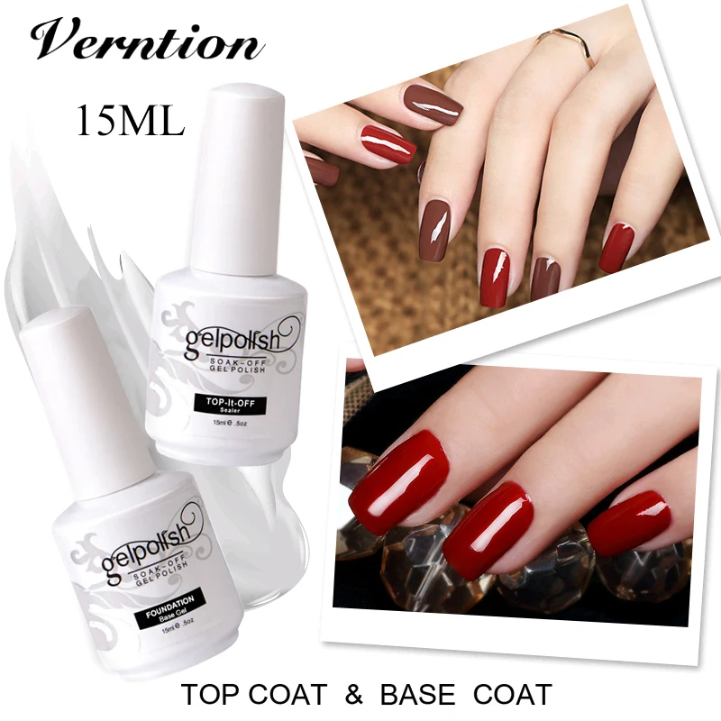 Verntion 15 мл основа и верхнее покрытие Гель лак для ногтей Светодиодный УФ