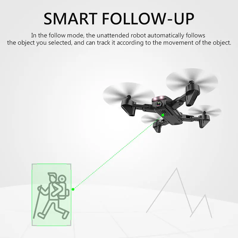 L107 селфи Дрон WIFI FPV с широкоугольным двойным HD камерой smart follow RC Квадрокоптер