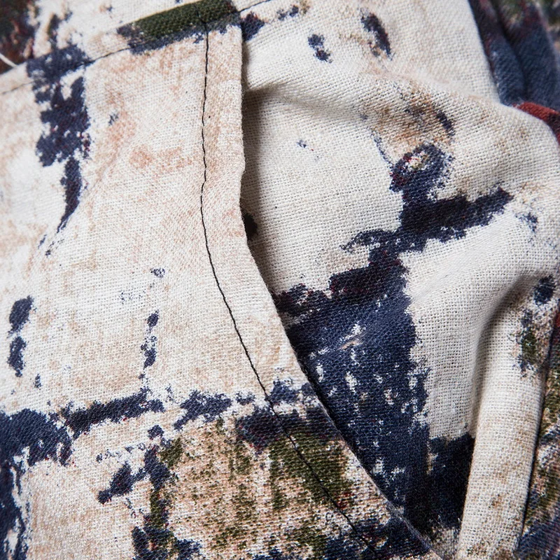 Брюки мужские с цветочным принтом брендовые джоггеры повседневные льняные