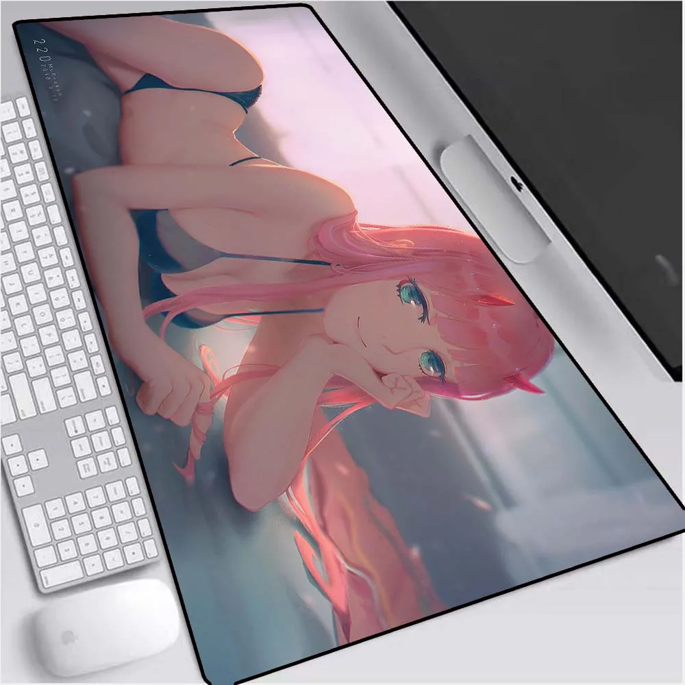 

Anime Dear Franxx Mouse Pad XXL Darling In The Franxx Gaming Mousepad Laptop Waterproof Keyboard Desk Mat Pink Mousepad gift