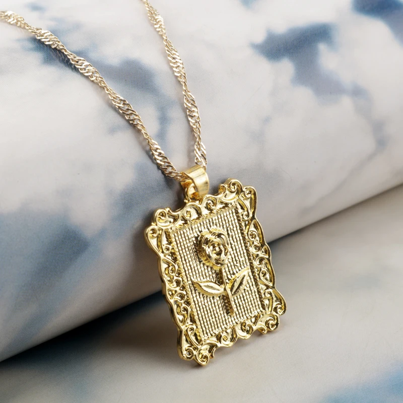 Прямоугольная Фоторамка в стиле хип-хоп панк Золотая Роза цветок фоторамка для