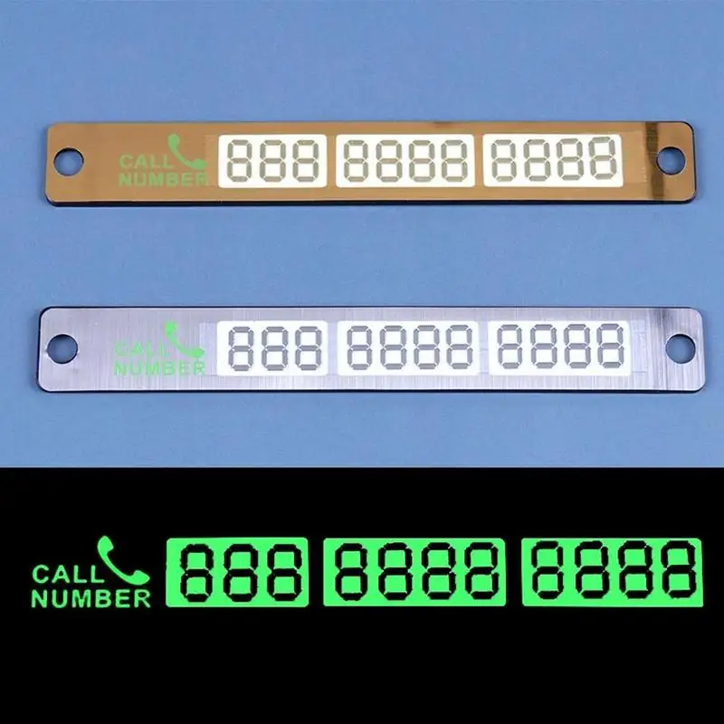 

1PC Suckers Phone Number Card Car Styling Telephone Card Temporary Night Luminous Car Card Parking Number N4M5
