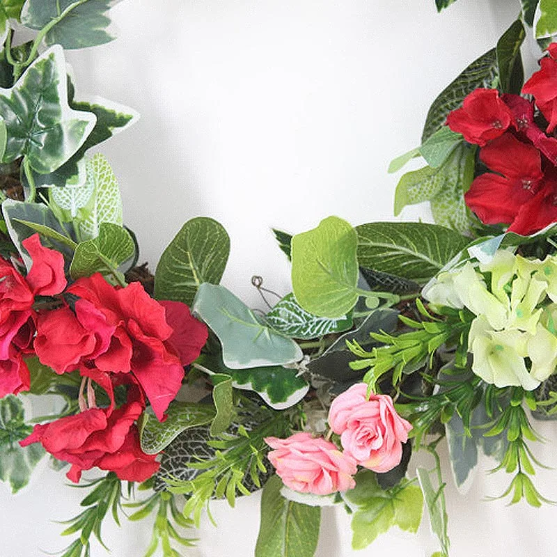 

Home Decoration Artificial Hydrangea Wreath Front Door Window Hanging Garland Wedding Party Decor