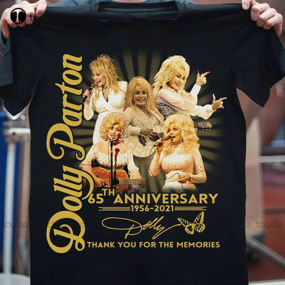 Dolly Parton 65Th Anniversary Signature Shirt Cotton Black Unisex T Shirt Dress Custom Aldult Teen Unisex Digital Printing