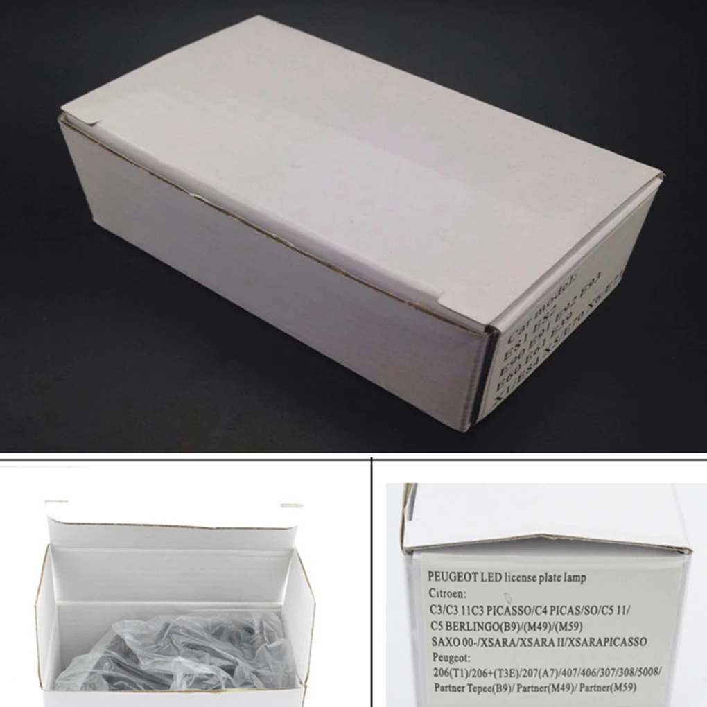 

1 Pair 12V LED License Plate Light Car Replacement for Citroen C3-C5 Peugeot 206/207/307/308/406/407