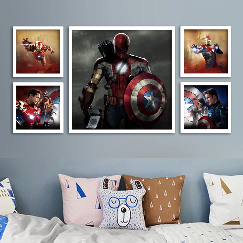 Картины на холсте из аниме мстители квадратный постер с изображением Железного