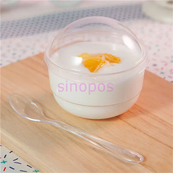 10 шт прозрачный пластиковый круглый рот йогурт чашки пудинг/мороженое/Мусс