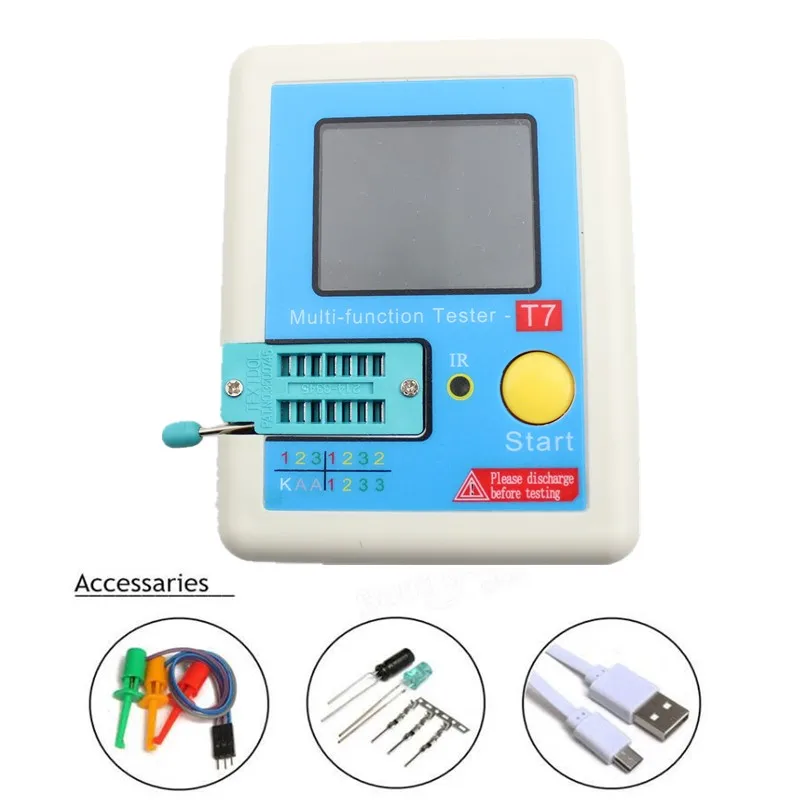 

LCR-TC1 LCR-TC2 LCR-T7 TC-T7-H TFT Multifunctional TFT Backlight Transistor Tester For Diode Triode Capacitor Resistor Test L